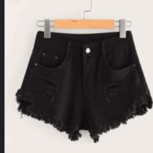 Black jean shorts